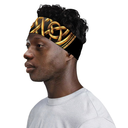 Golden Celtic Knot Print Sports Headband