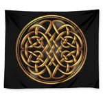 Golden Celtic Knot Print Tapestry