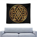 Golden Celtic Knot Print Tapestry