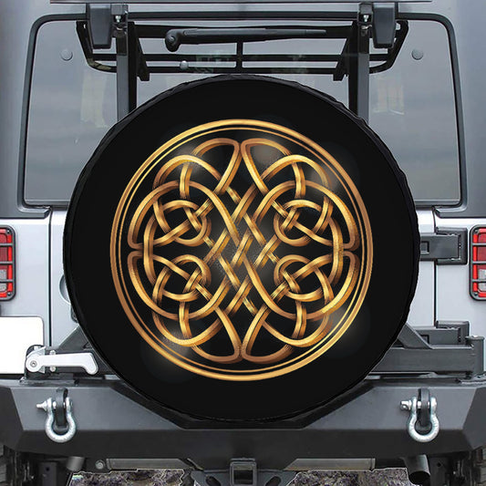 Golden Celtic Knot Print Tire Cover