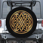Golden Celtic Knot Print Tire Cover
