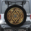 Golden Celtic Knot Print Tire Cover With Camera Hole
