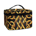 Golden Celtic Knot Print Travel Makeup Bag