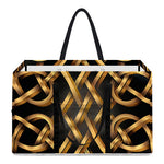 Golden Celtic Knot Print Utility Tote Bag