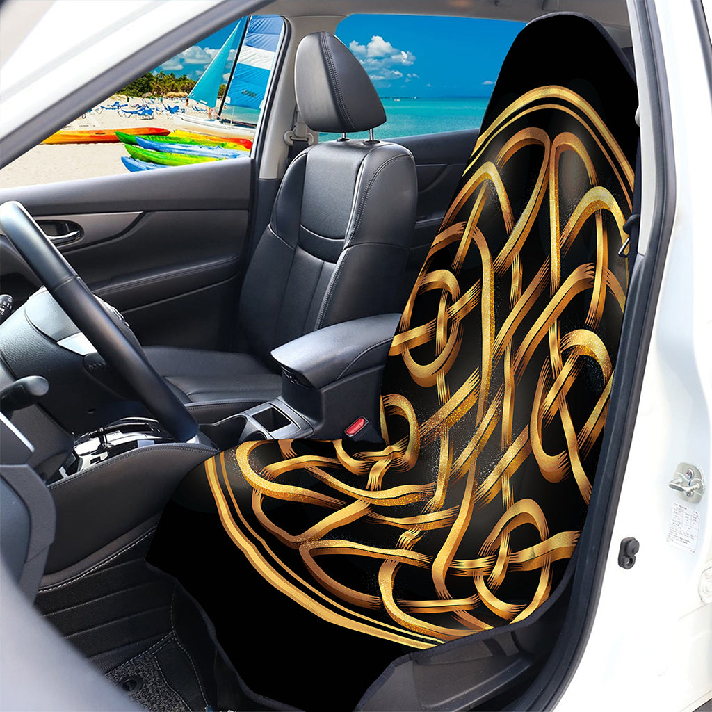 Golden Celtic Knot Print Waterproof Car Seat Cover