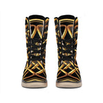 Golden Celtic Knot Print Winter Boots
