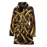 Golden Celtic Knot Print Women's Bathrobe