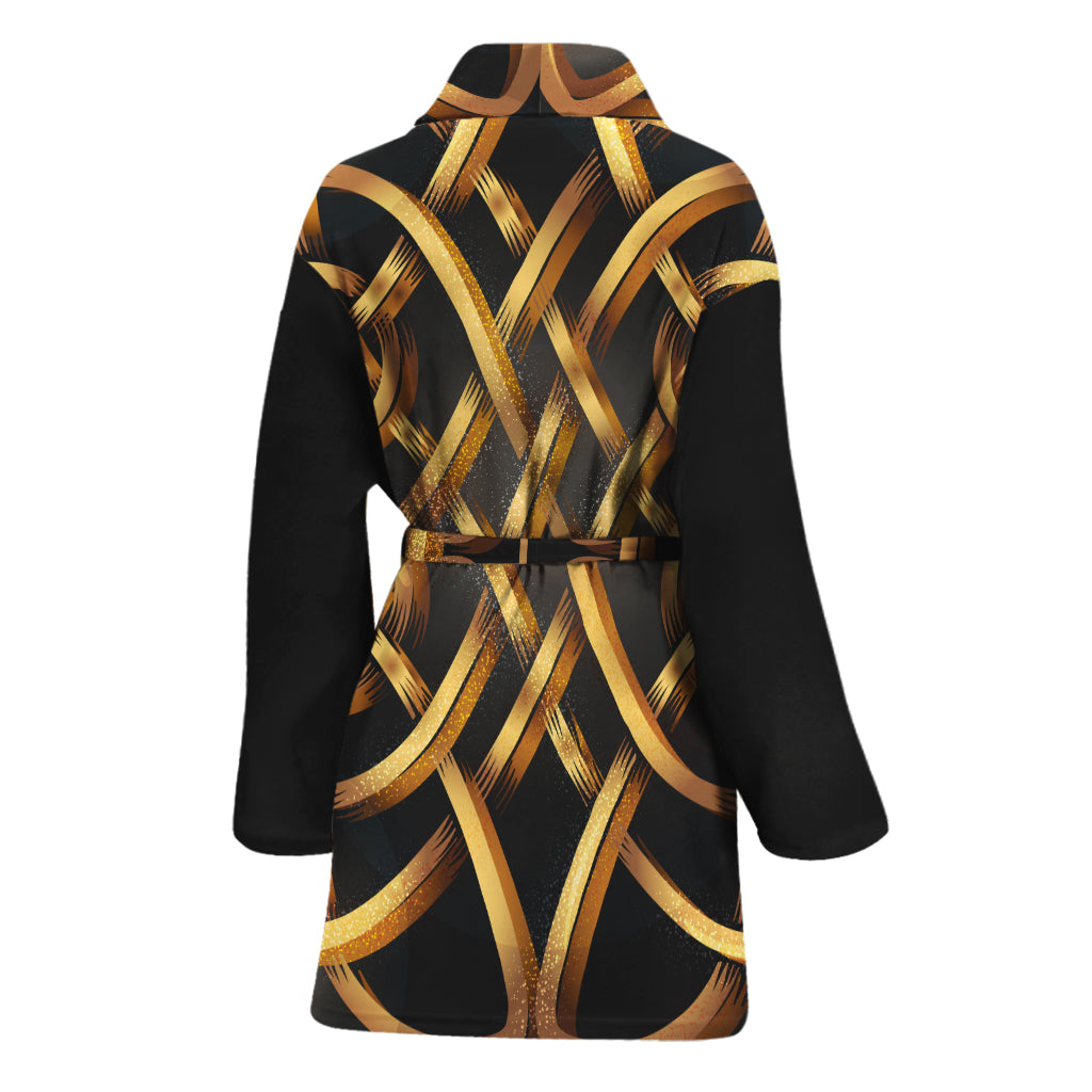 Golden Celtic Knot Print Women's Bathrobe