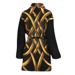 Golden Celtic Knot Print Women's Bathrobe