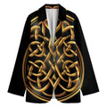 Golden Celtic Knot Print Women's Blazer