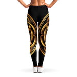 Golden Celtic Knot Print Women's Leggings