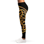 Golden Celtic Knot Print Women's Leggings