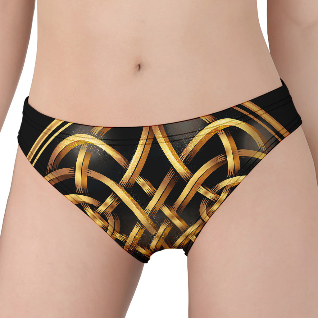 Golden Celtic Knot Print Women's Panties