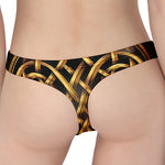 Golden Celtic Knot Print Women's Thong