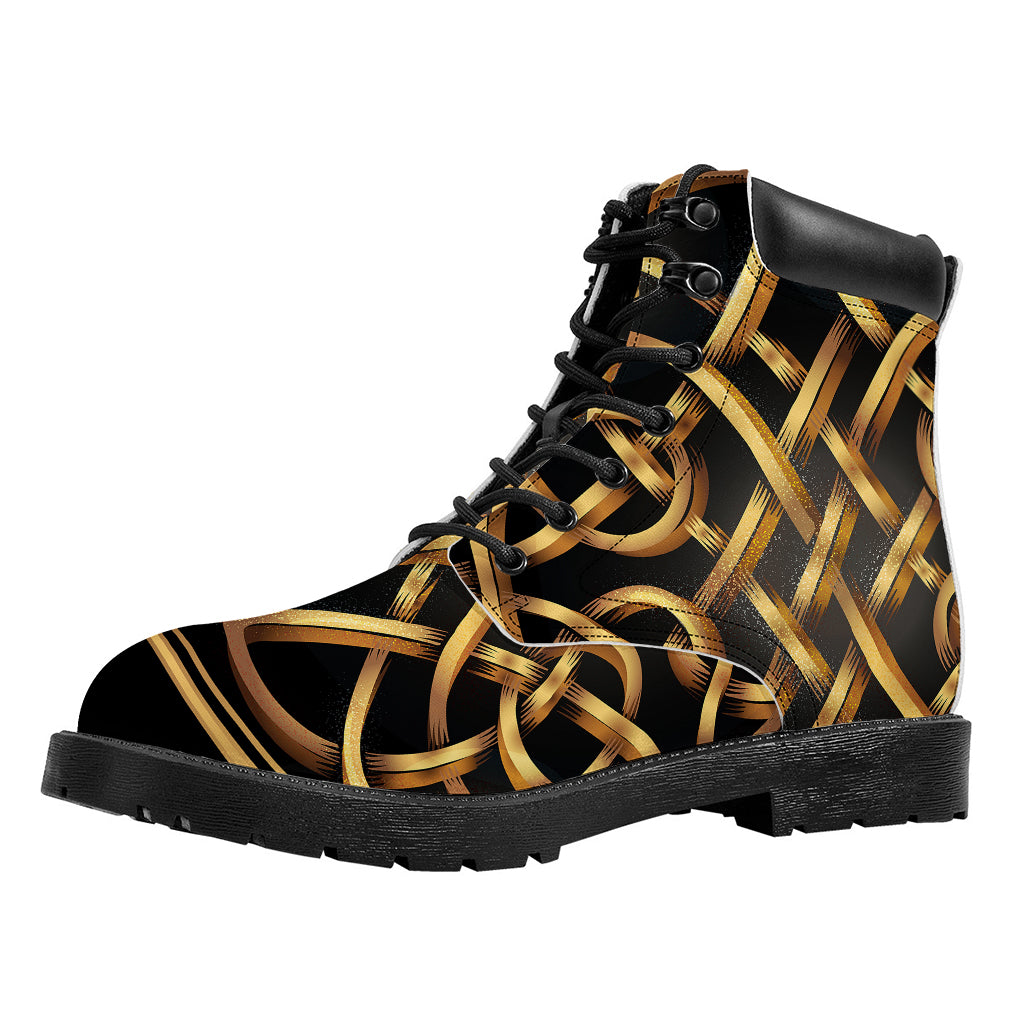 Golden Celtic Knot Print Work Boots