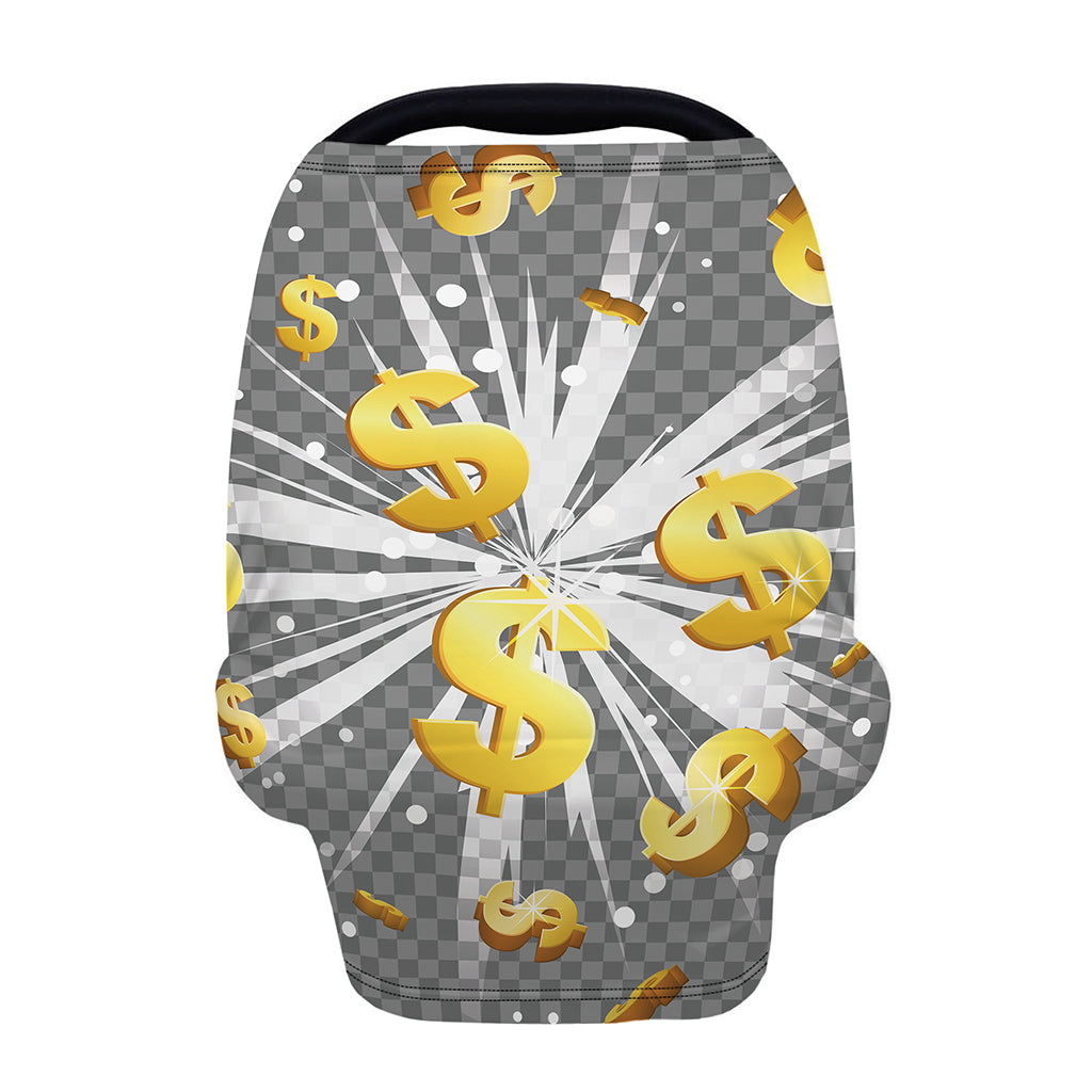 Golden Dollar Sign Explosion Print Baby Seat Cover