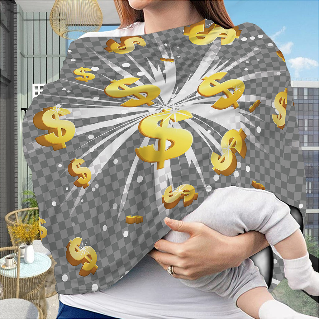 Golden Dollar Sign Explosion Print Baby Seat Cover
