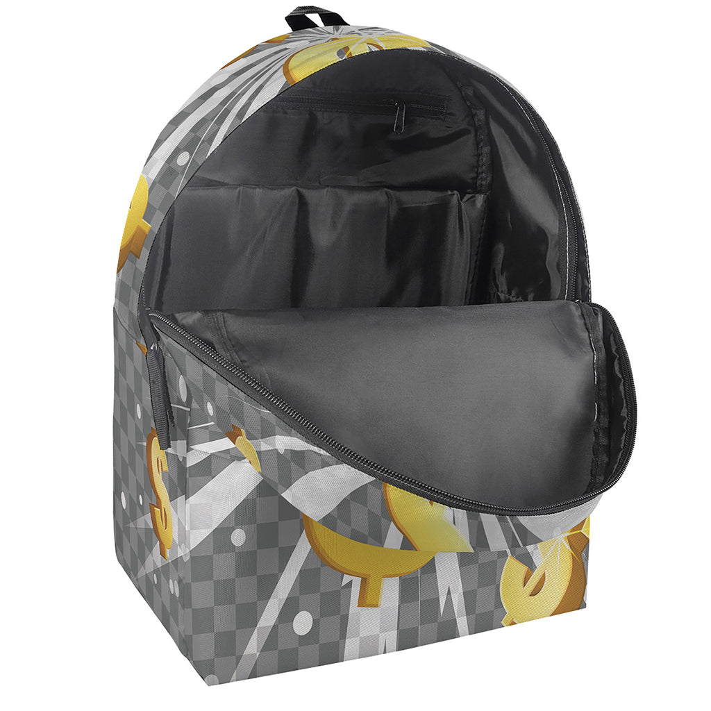 Golden Dollar Sign Explosion Print Backpack