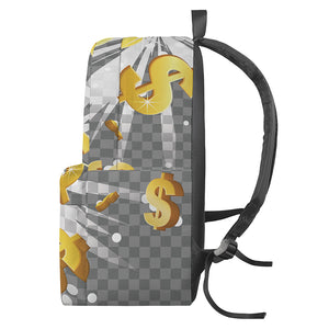 Golden Dollar Sign Explosion Print Backpack