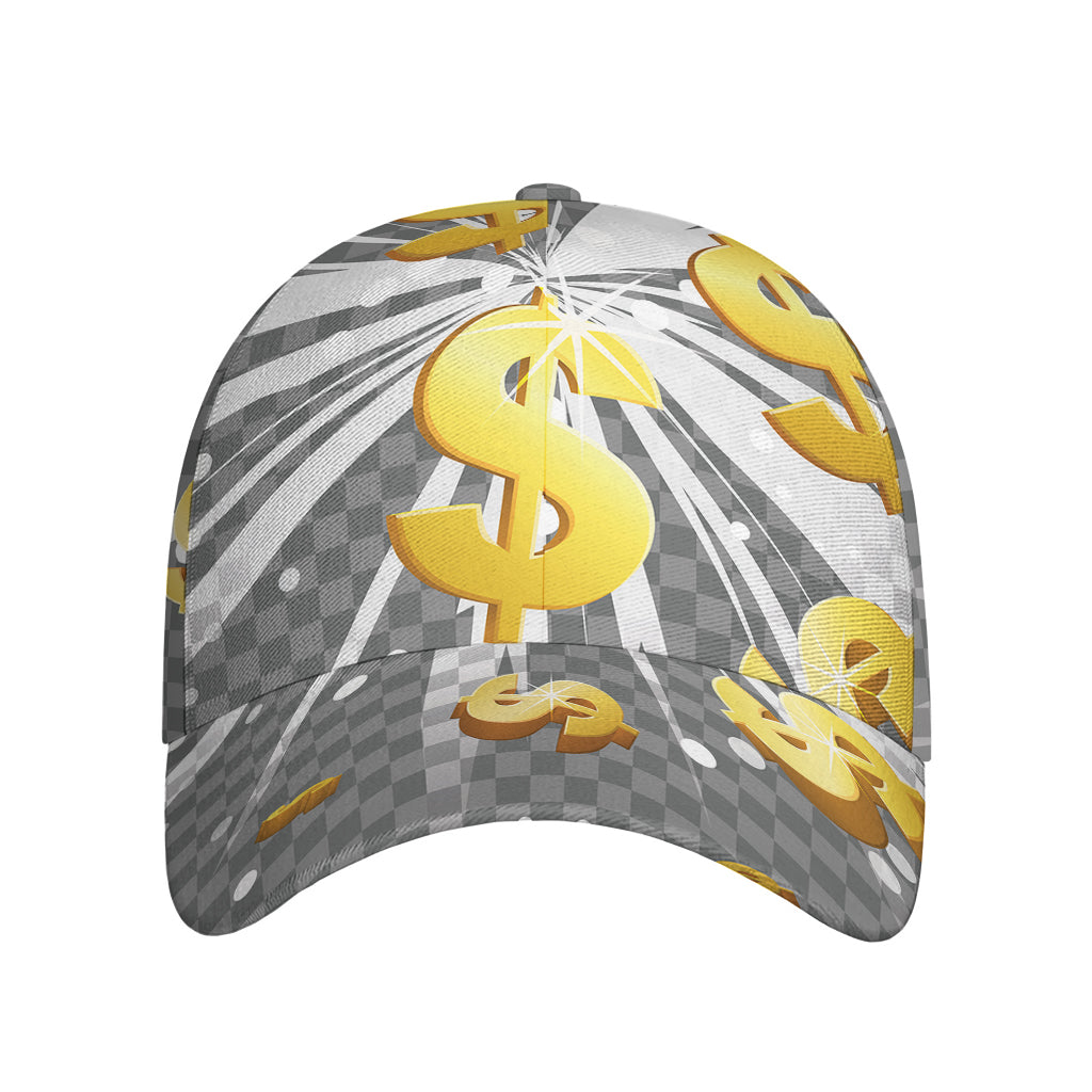 Golden Dollar Sign Explosion Print Baseball Cap