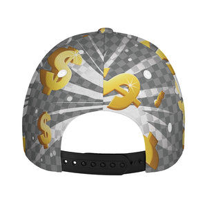 Golden Dollar Sign Explosion Print Baseball Cap