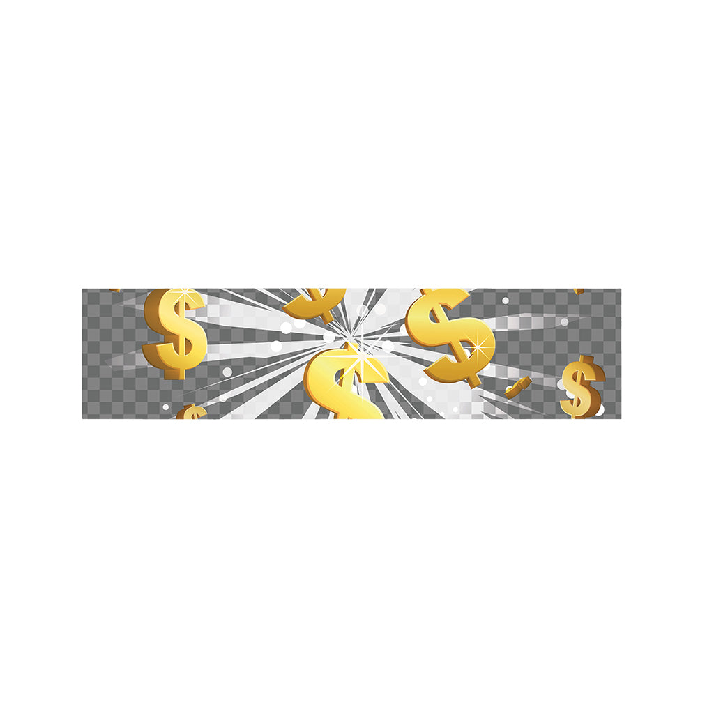 Golden Dollar Sign Explosion Print Bed Runner
