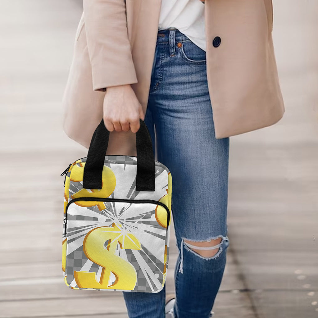 Golden Dollar Sign Explosion Print Bible Tote Bag