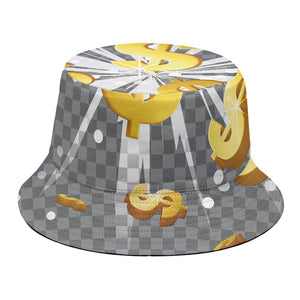 Golden Dollar Sign Explosion Print Bucket Hat