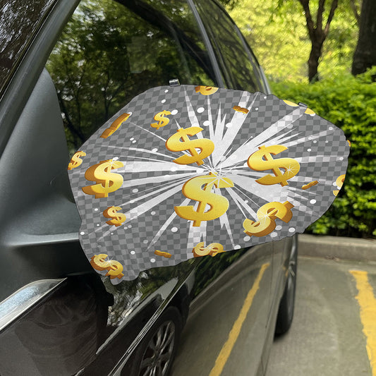 Golden Dollar Sign Explosion Print Car Side Mirror Covers