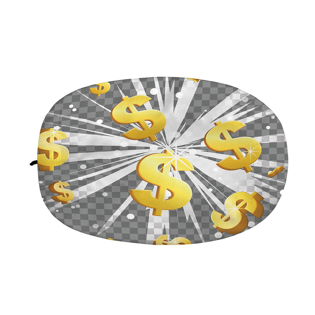 Golden Dollar Sign Explosion Print Car Side Mirror Covers