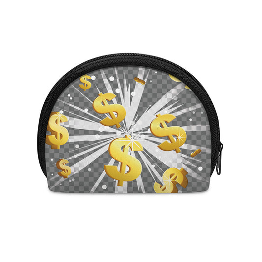 Golden Dollar Sign Explosion Print Coin Purse