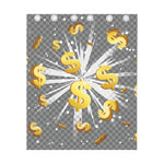 Golden Dollar Sign Explosion Print Curtain