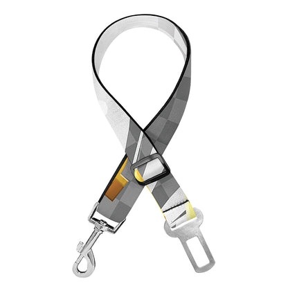 Golden Dollar Sign Explosion Print Dog Seat Belt