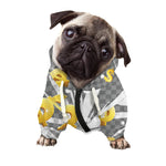 Golden Dollar Sign Explosion Print Dog Zip Up Hoodie