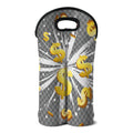 Golden Dollar Sign Explosion Print Double Neoprene Wine Tote