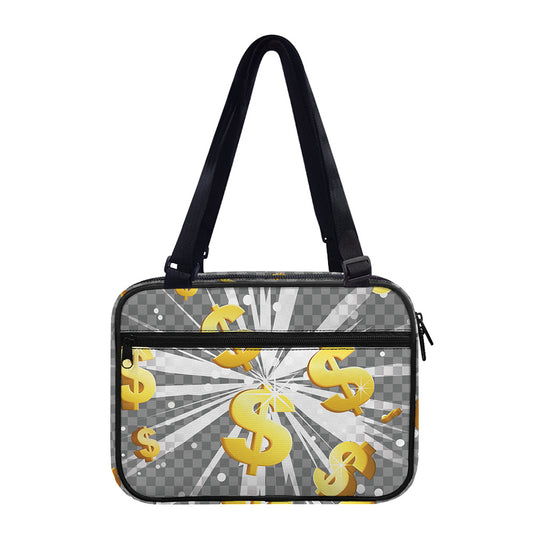 Golden Dollar Sign Explosion Print Double Strap Bible Bag