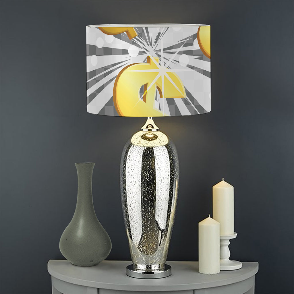 Golden Dollar Sign Explosion Print Drum Lamp Shade
