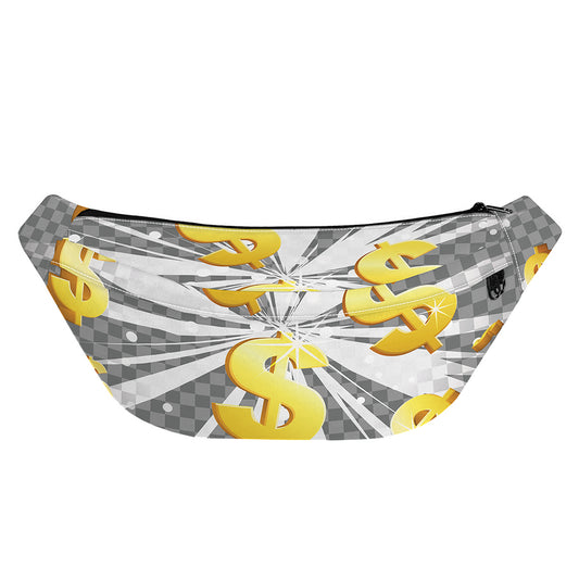 Golden Dollar Sign Explosion Print Fanny Pack