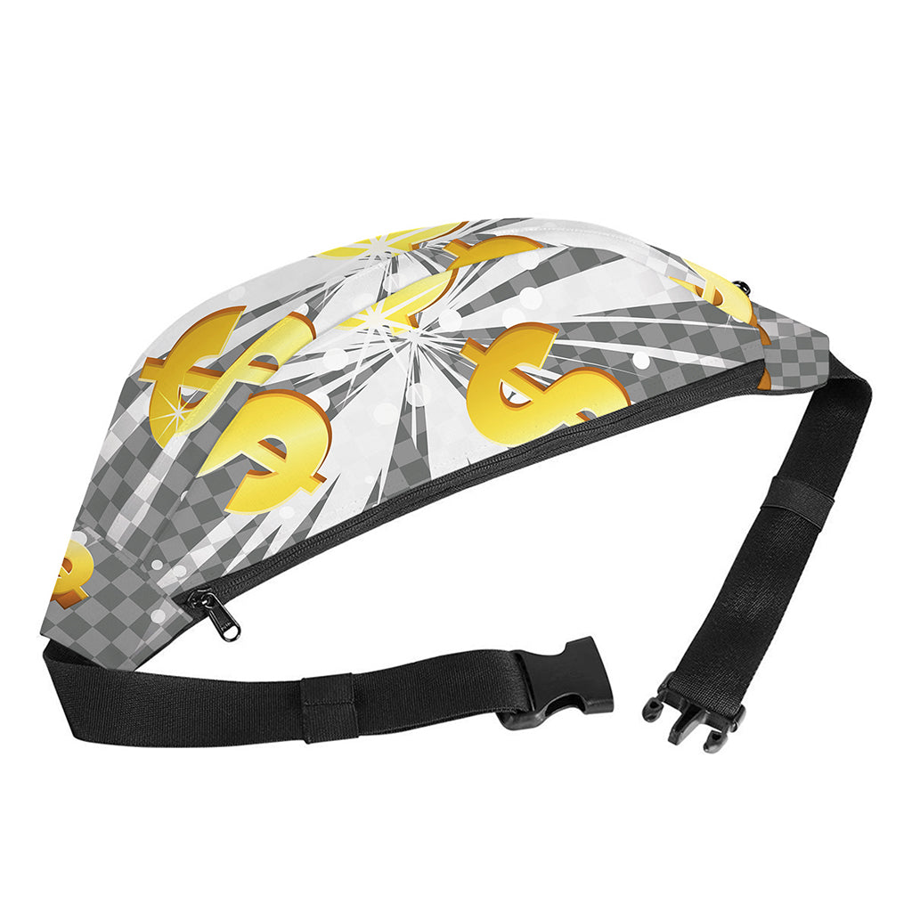 Golden Dollar Sign Explosion Print Fanny Pack