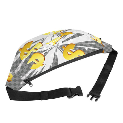 Golden Dollar Sign Explosion Print Fanny Pack