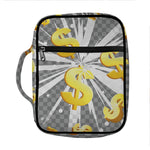 Golden Dollar Sign Explosion Print Front Pocket Bible Bag