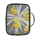 Golden Dollar Sign Explosion Print Front Pocket Bible Bag