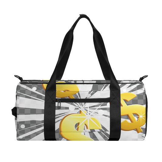 Golden Dollar Sign Explosion Print Gym Bag
