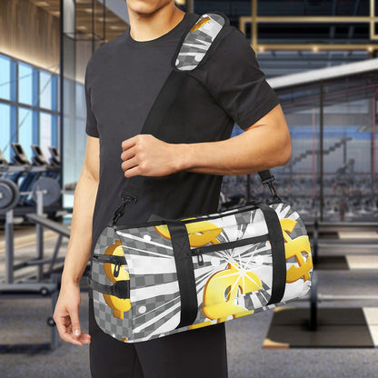 Golden Dollar Sign Explosion Print Gym Bag
