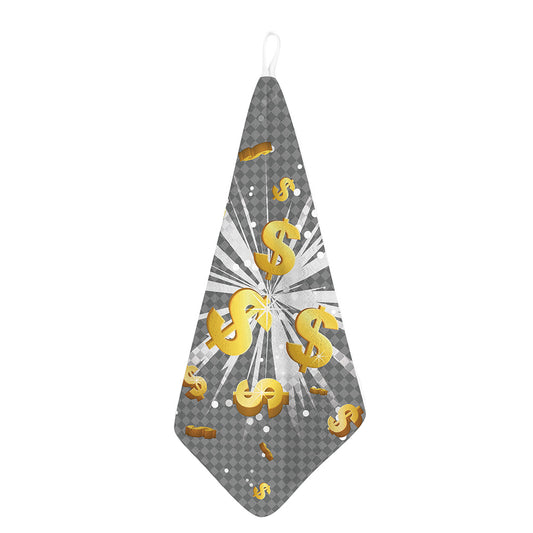 Golden Dollar Sign Explosion Print Hand Towel