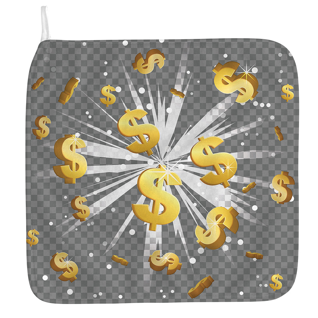 Golden Dollar Sign Explosion Print Hand Towel