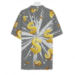 Golden Dollar Sign Explosion Print Hawaiian Shirt