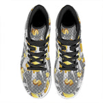 Golden Dollar Sign Explosion Print High Top Leather Sneakers