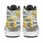 Golden Dollar Sign Explosion Print High Top Leather Sneakers