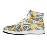 Golden Dollar Sign Explosion Print High Top Leather Sneakers